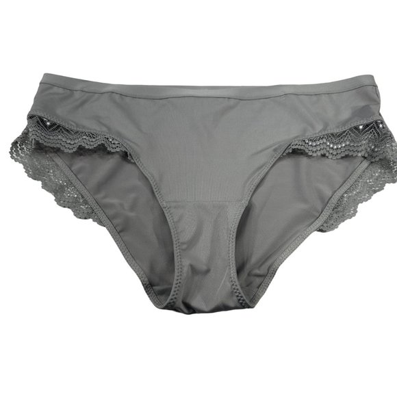 Sophie B Women's Sz XL Panty Brief Hi Cut Leg Lace Accent Gray New Without Tags - Picture 1 of 8